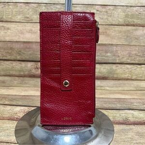 Lodis Red Leather Card Holder